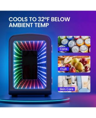 4L Portable Mini Fridge with Vibrant LED Gaming Lights
