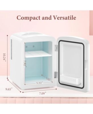 Brushed Stainless Steel Mini Fridge, 4L Portable Cooler (AC/DC)