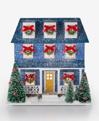 Whimsy Town House with Bow Trim and Trees Decor