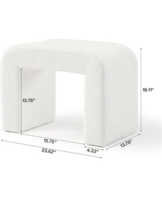 Foot Rest for Couch, Modern Faux Sherpa Ottoman Foot Stool