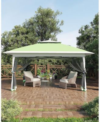 13x13 FT Gazebo Tent Outdoor Pop Up Canopy Tent with Netting, Adjustable Height Instant Gazebos