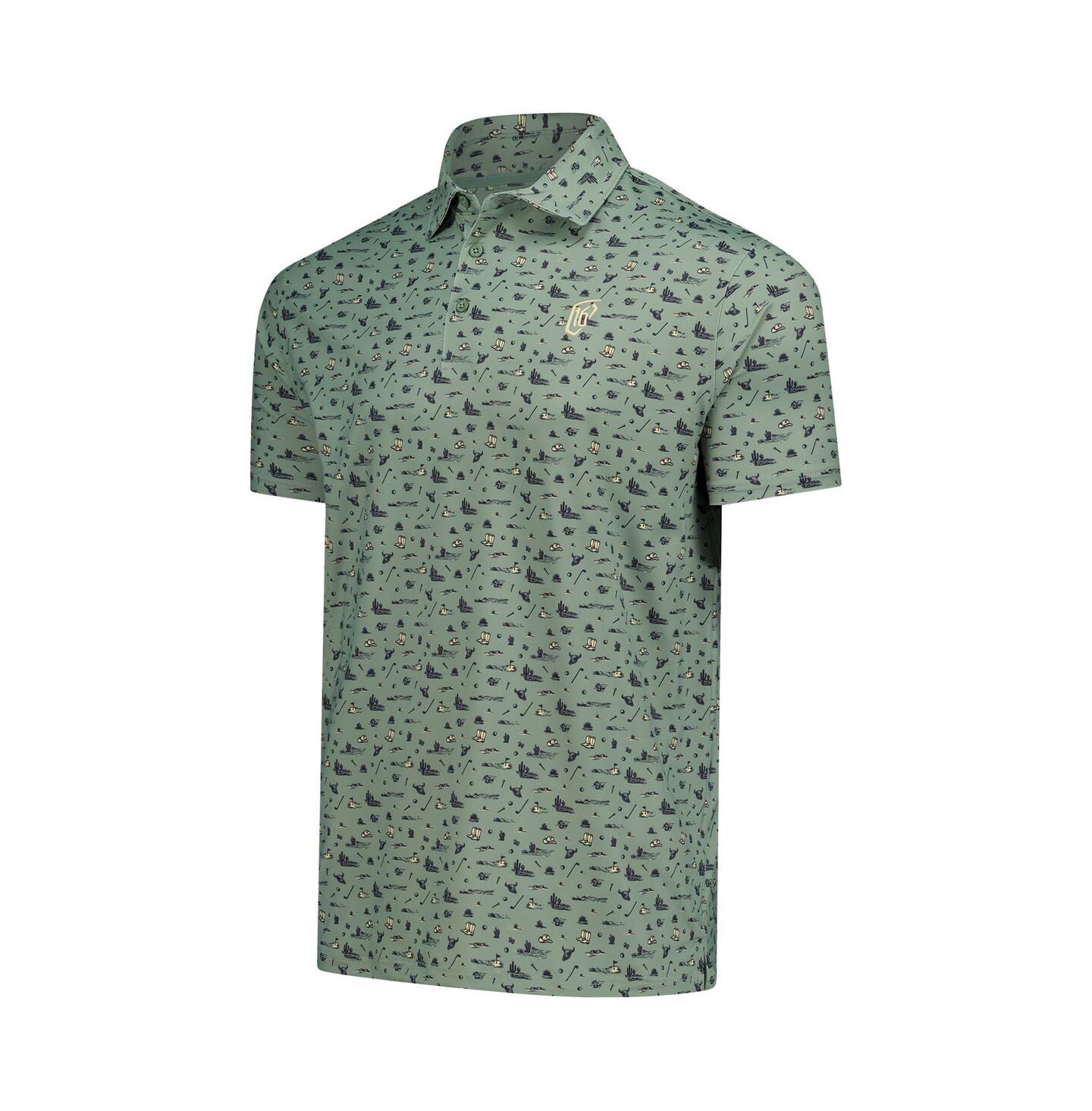 Мужское поло Barstool Golf Green WM Phoenix Open Printed Polo Shirt — фото 2
