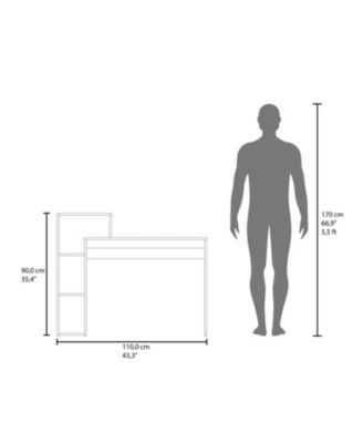 Salome Computer Desk with Open Storage, Wenge