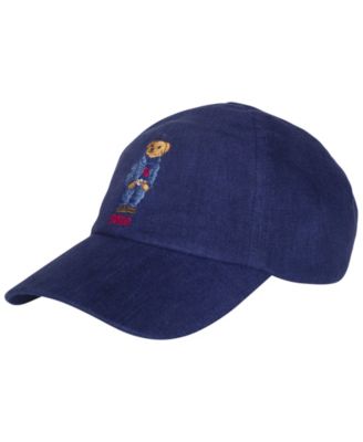 Men's Classic Linen Bear Baseball Cap