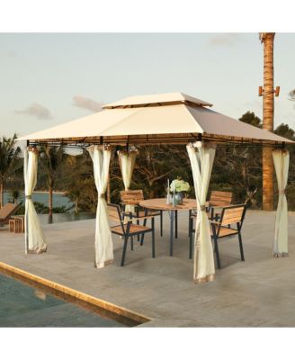 2-Tier 10'x13' Steel Gazebo Canopy Tent Shelter Patio Garden Outdoor Netting