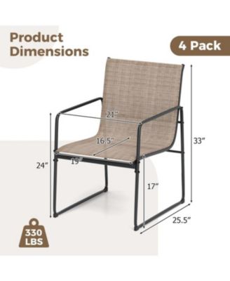 Patio Furniture Chair Set of 4 with Ventilated Seat