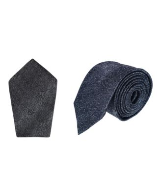 Men's Esteban Scrolling Vines Silk Necktie and Pocket Square Bundle