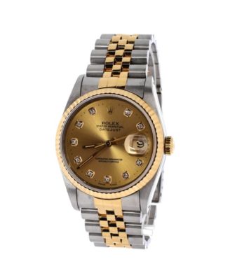 Oyster Perpetual Datejust Automatic Watch in Stainless Steel and Gold with Diamond Markers 36mm