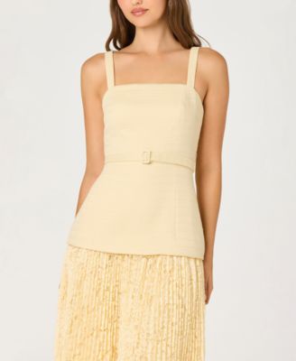 Women's Square Neck Drop-Waist Maxi Dress