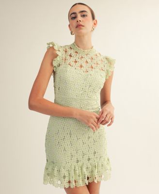 Women's Sophia Lace High-Neck Mini Dress