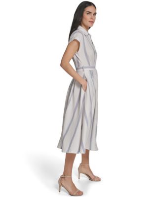 brown and white striped dress Dagmar Ribbed Tank Dress
