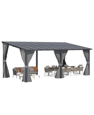  Wall Gazebo with Curtains and Mosquito Netting