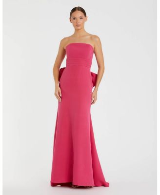 Women's Crepe Strapless Gown With Oversized Bow