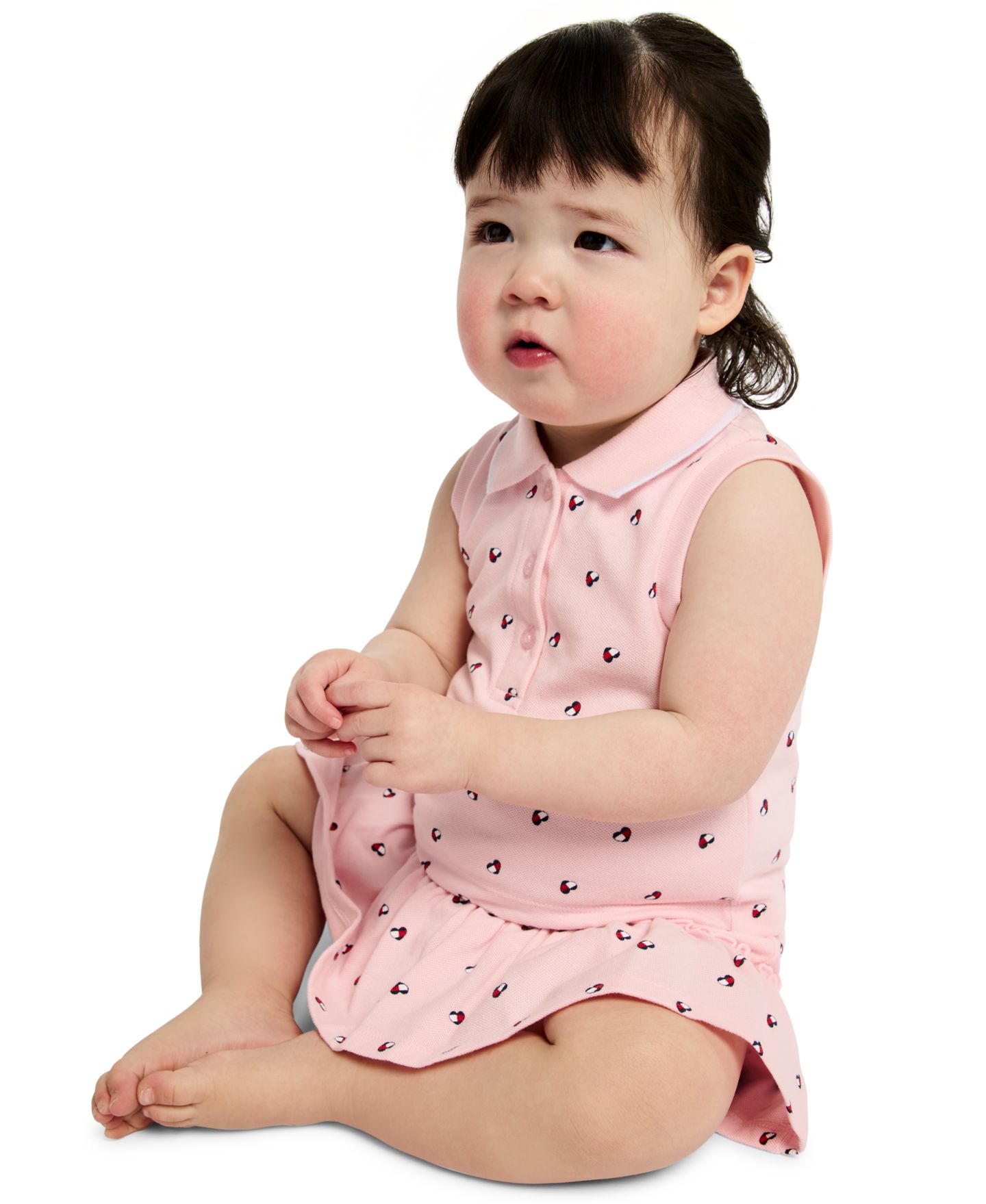 Комплект Tommy Hilfiger Printed Top and Skirted Bloomers, 2-Piece Set для девочек-малышей, цвет: Розовый — фото 3
