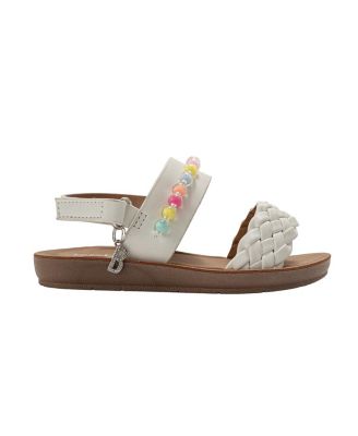 Little Girls Girl's  Fashion Sandals Woven Vamp Style with Beads and Logo Charm