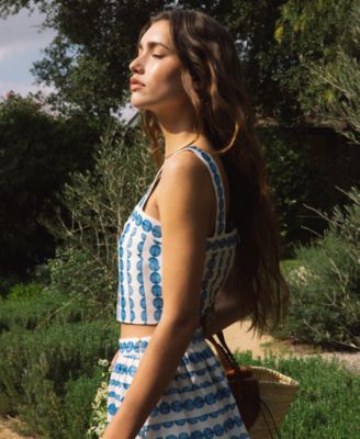 Women's Structured Taffeta Midi Skirt