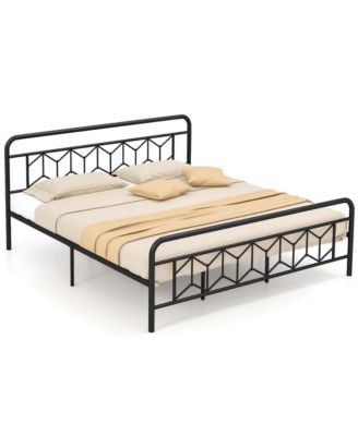King Size Bed Frame Mattress Foundation with Headboard 12.5" Under-bed Storage