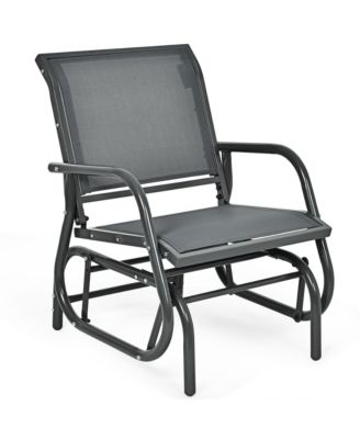 2PCS Patio Swing Glider Chair Single Rocking Chair Yard Outdoory