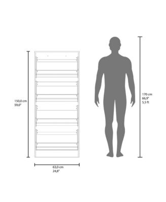 INOLA Vertical Shoe Cabinet with Doors for Home Organization,