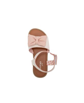 Little Girls Girl's  Fashion Sandals – Dressy Shoes with Puffy Bow Accent and Hanging Charm