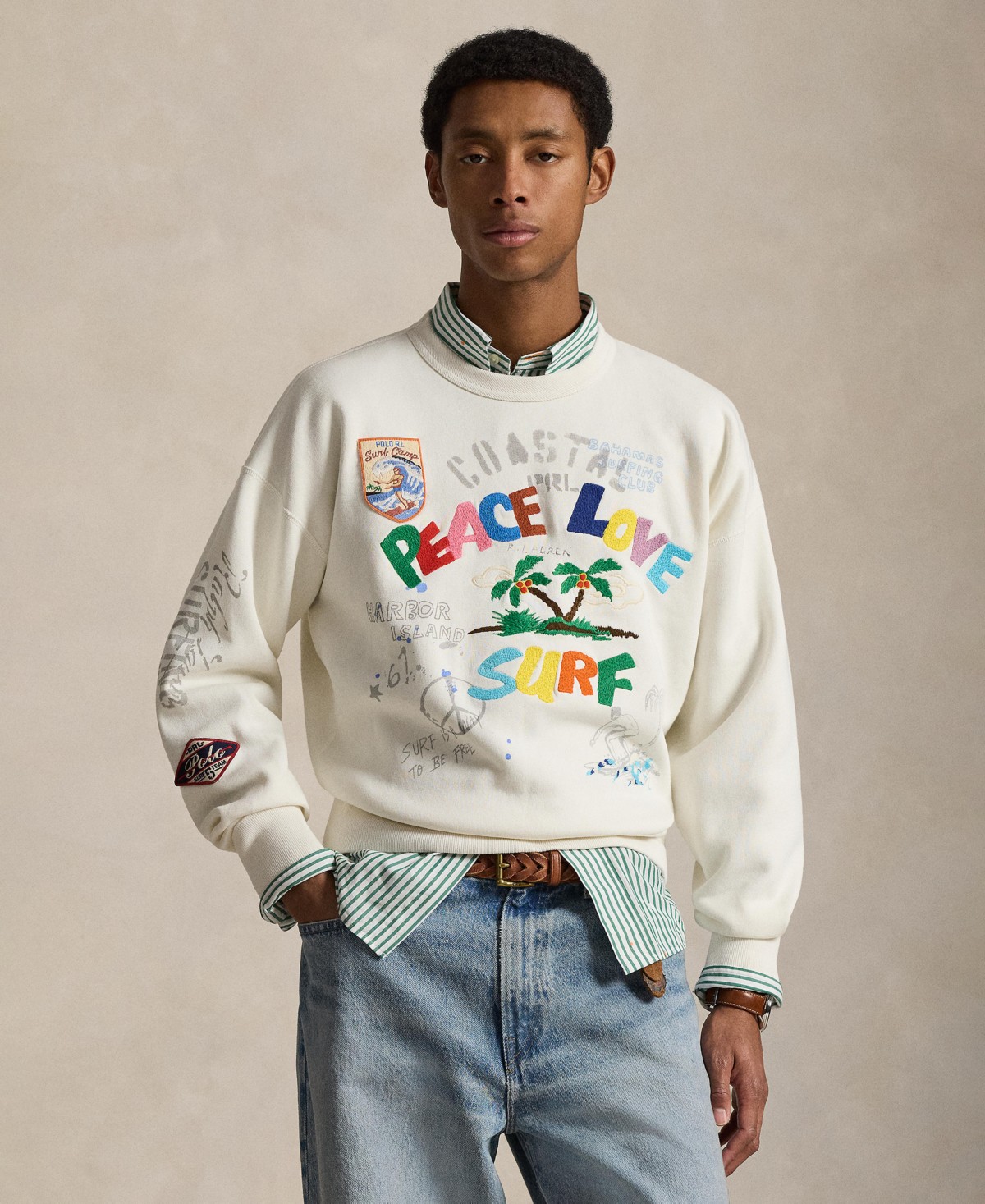 Мужские худи Polo Ralph Lauren Men's Peace Love Surf Graphic Sweatshirt — фото 1