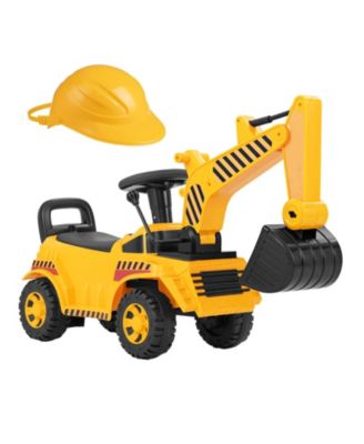 Toddler Ride-On Excavator with Adjustable Digging Shovel