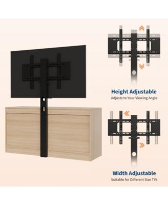 TV Stand with Mount, 47.2" Modern Entertainment Center 6-Drawer Rattan Dresser