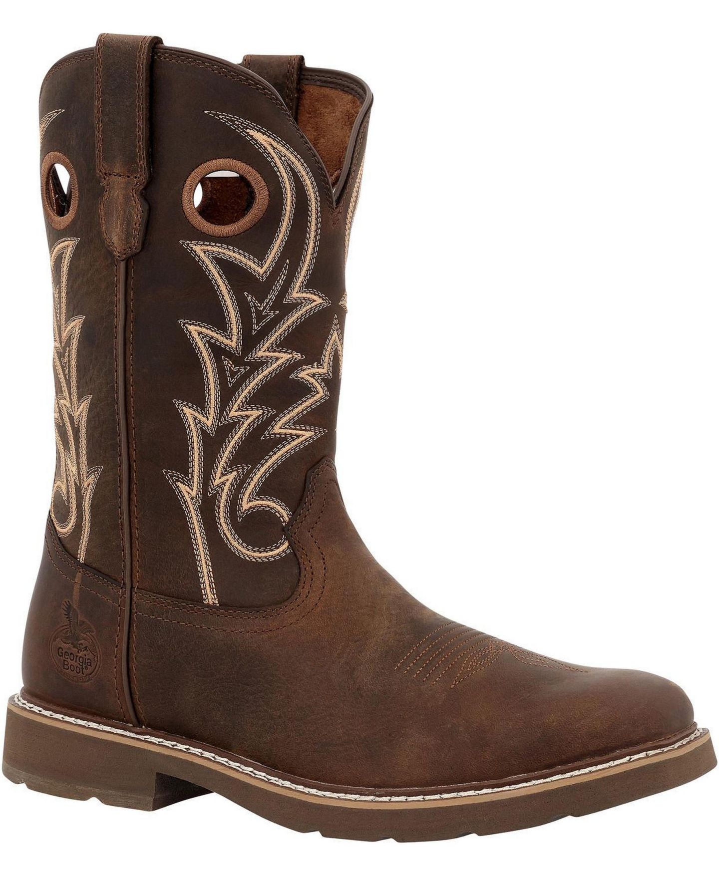Мужские ботинки GEORGIA BOOT Core 37 11" Steel Toe Western Pull-On Work Boot, цвет: Коричневый — фото 1