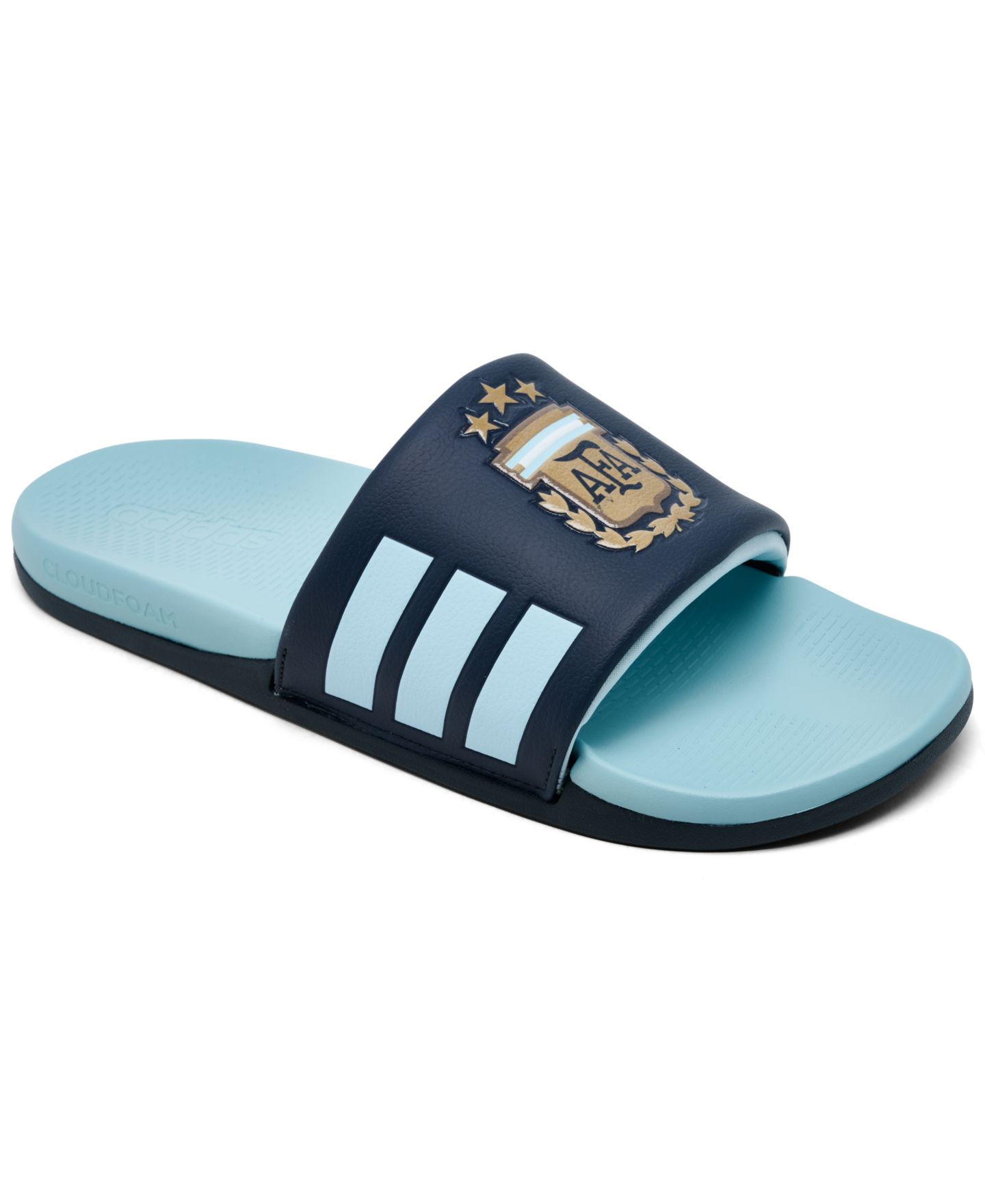Мужские сандалии adidas Adilette Comfort 2.0 Argentina Slide, цвет: Тёмно-синий / Золотой — фото 1