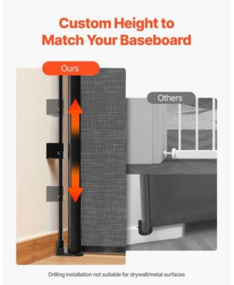 Retractable Mesh Safety Gate 57" Wide x 38.5" Tall with Security Lock for Stairs and Hallways