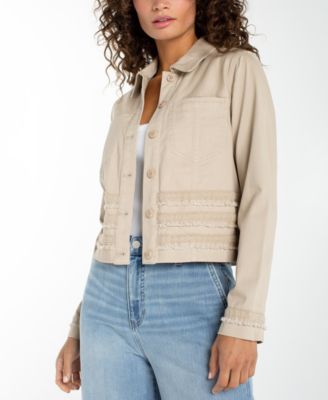 Petite Fray Detail Trucker Jacket