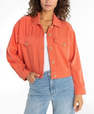 Petite Oversized Cropped Denim Jacket
