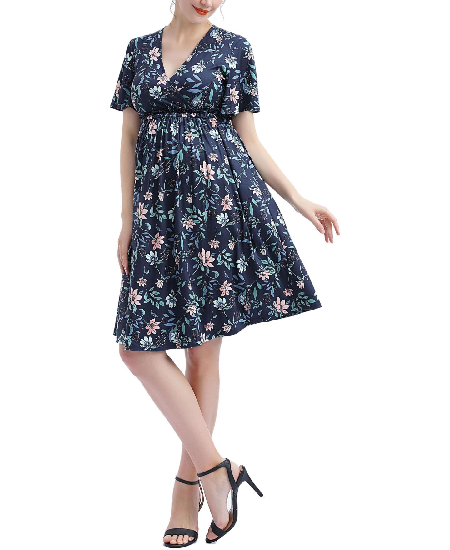 Женское платье kimi + kai Annis V-Neck Nursing, цвет: Тёмно-синий — фото 2