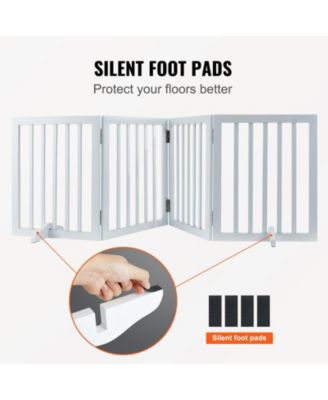 24" x 80" Freestanding 4-Panel Foldable Dog Gate for Doorways and Hallways