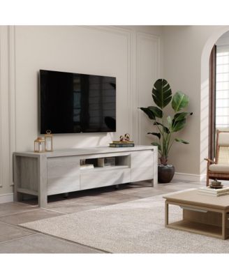 TV Stand with Cabinet Doors, Entertainment Center with Adjustable Shelves, Media Console with Cable Management