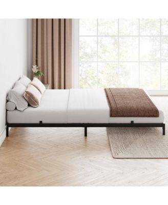 8 Inch Black Queen Low Profile Metal Bed Frame-Sturdy Mattress Foundation-Easy Assembly-Noise Free