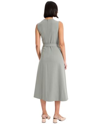 Women's Crewneck Sleeveless Flare Midi Dress