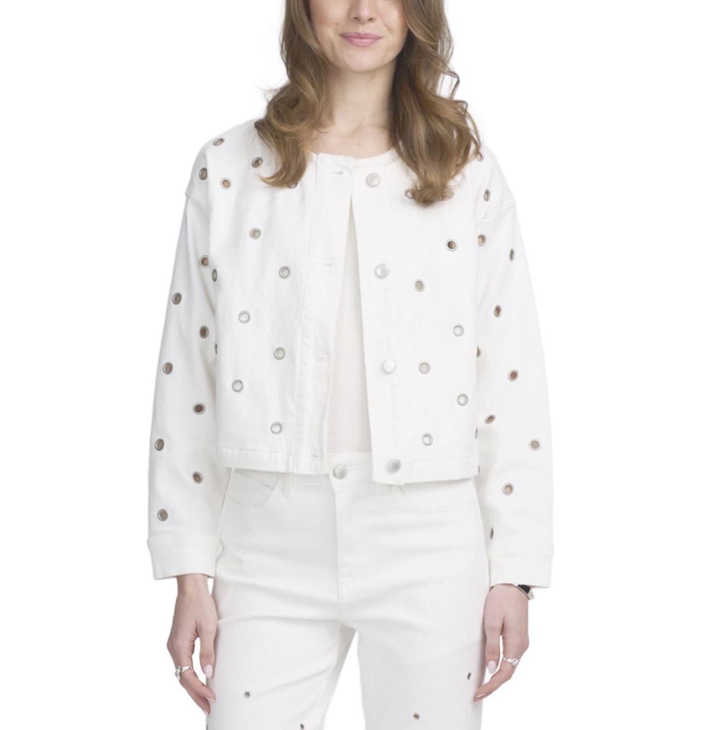 Женская куртка ELLE Collection Grommet, цвет: Слоновая кость — фото 1
