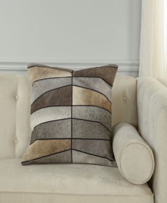 Patricia Leather Cotton Decorative Pillow, 22" x 22"