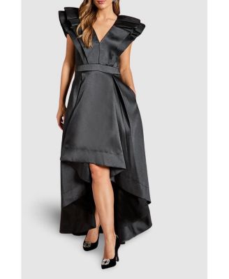 Women's Frill Sleeve V-Neck Midi Dress