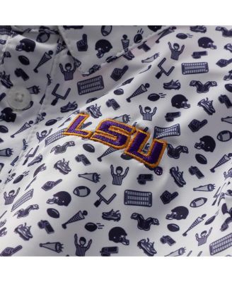 Toddler Purple LSU Tigers Tom All-over Print Performance Polo Shirt