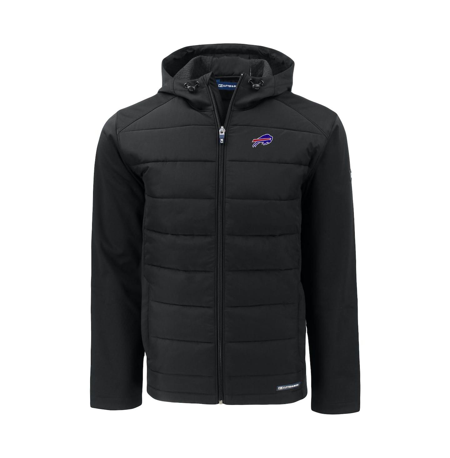 Мужская куртка Cutter & Buck Black Buffalo Bills Evoke PrimaLoft Hybrid Eco Softshell Full-Zip Hooded — фото 2