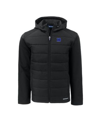 Men's Black Duke Blue Devils Evoke Hybrid Eco Softshell Full-Zip Hoodie Jacket