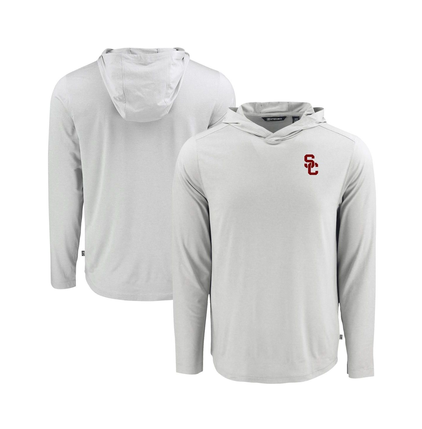 Мужское худи Cutter & Buck Gray USC Trojans Coastline Epic Comfort Eco Long Sleeve — фото 1