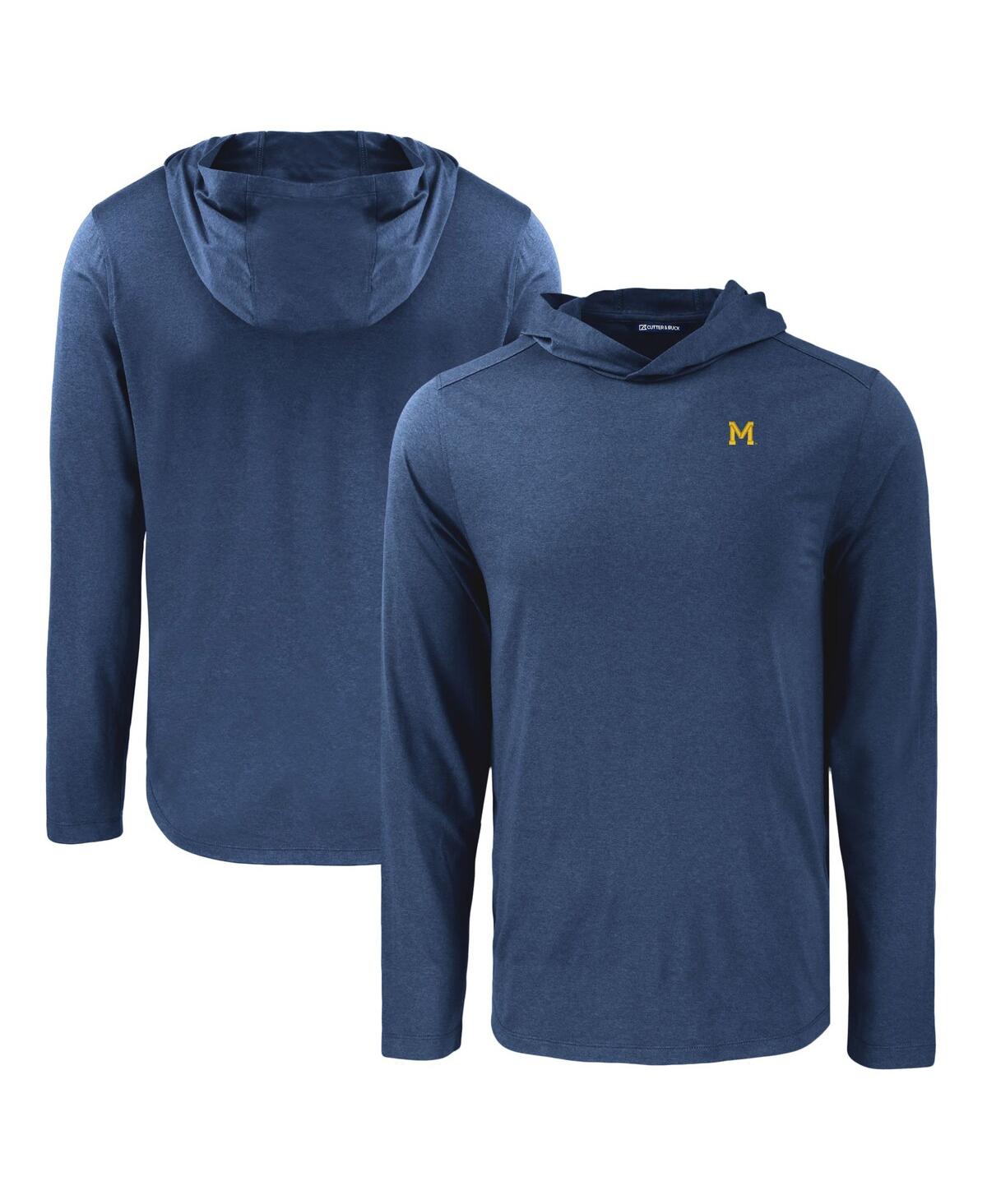 Cutter & Buck Men's Navy Michigan Wolverines Coastline Epic Comfort Eco Long Sleeve Hoodie