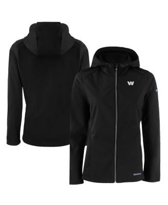 Women's Black Washington Commanders Evoke Eco Softshell Full-Zip Hoodie Jacket