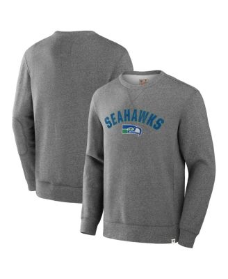 Men's Heather Gray Seattle Seahawks Loop Terry Pullover Sweatshirt