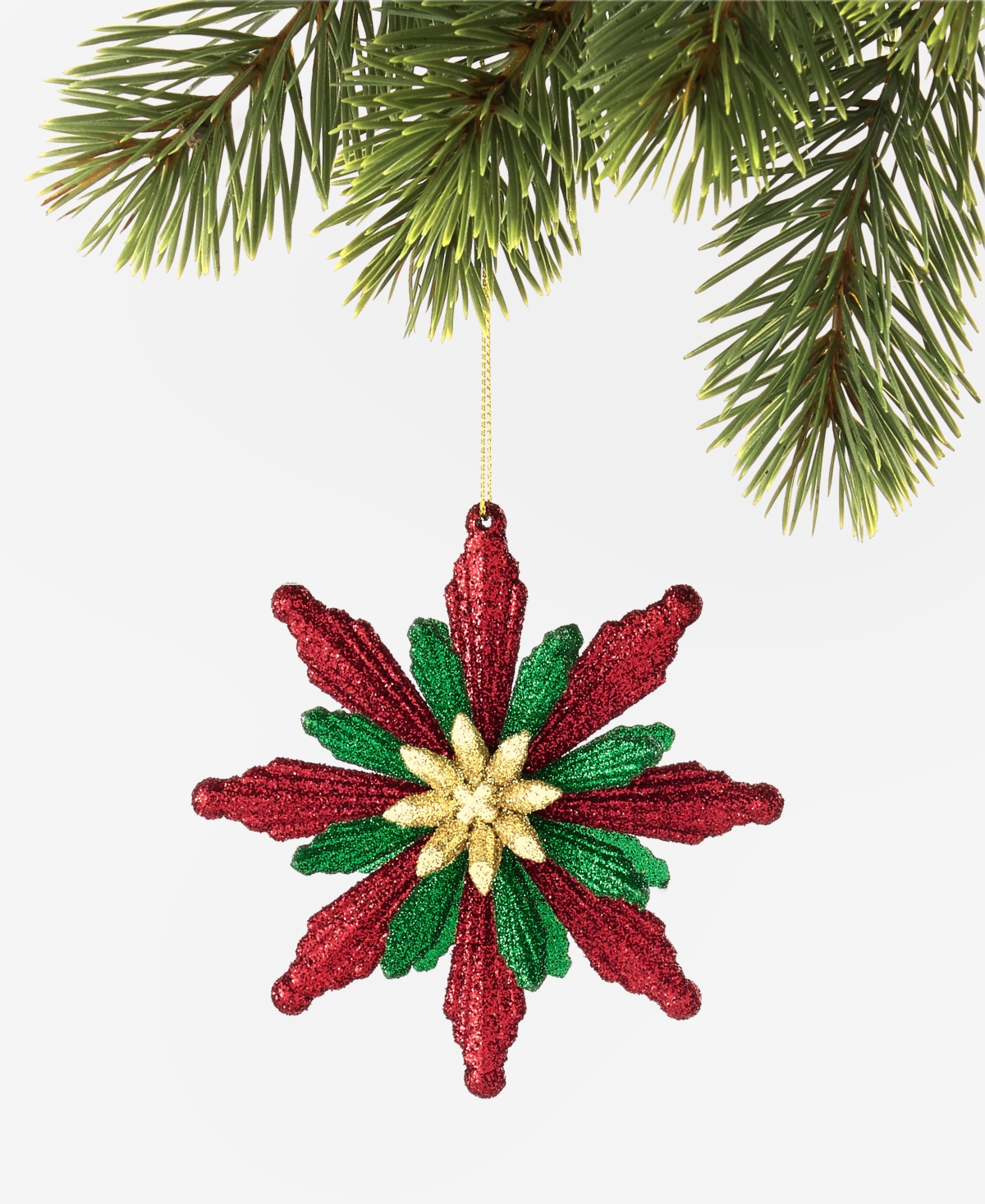Holiday Lane Christmas Glitters Gold-Tone Starburst Snowflake Ornament, Exclusively at Macy's