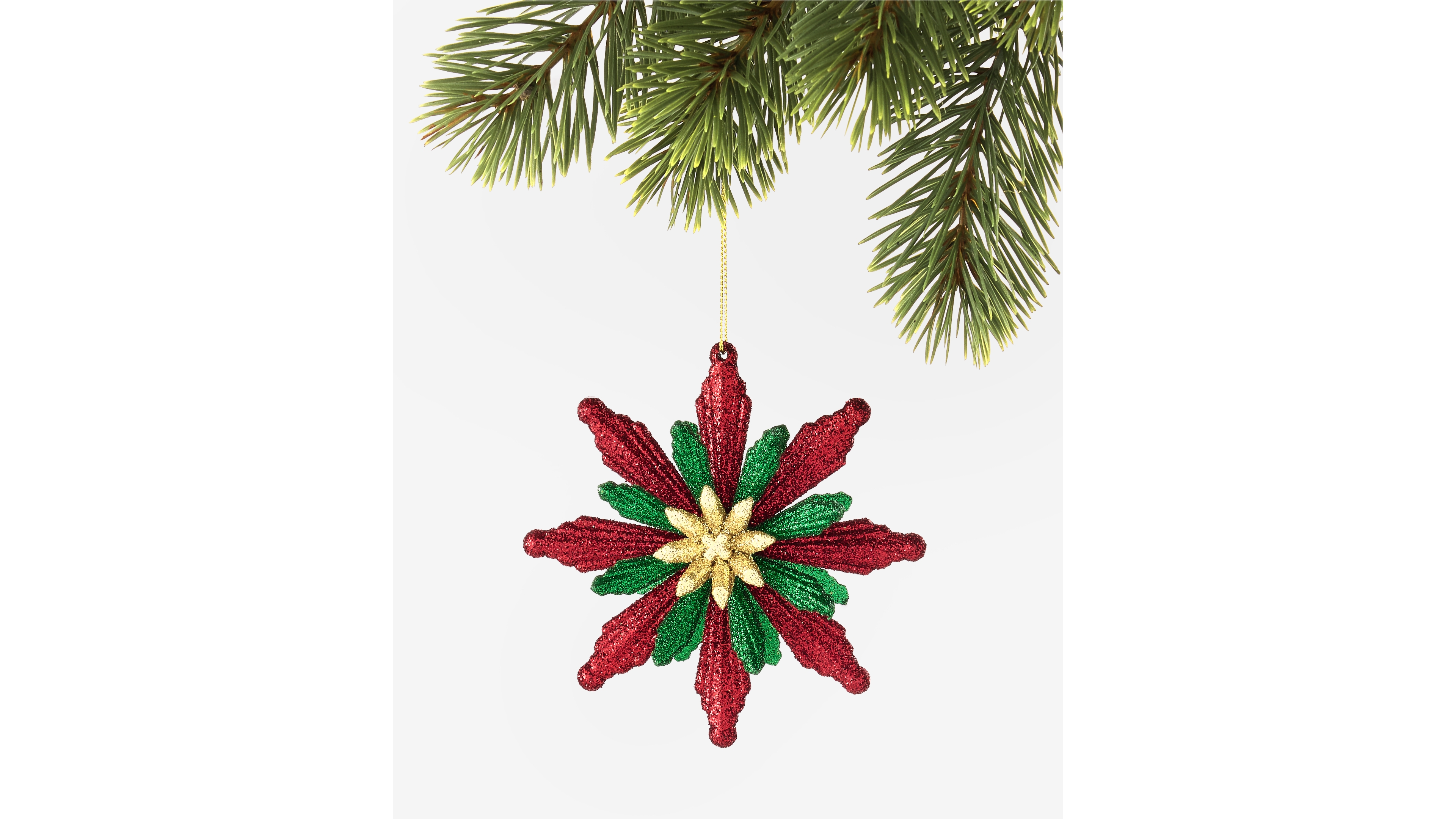 Holiday Lane Christmas Glitters Gold-Tone Starburst Snowflake Ornament, Exclusively at Macy's