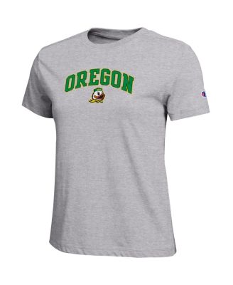 Women's Heather Gray Oregon Ducks Arched Over Logo T-Shirt